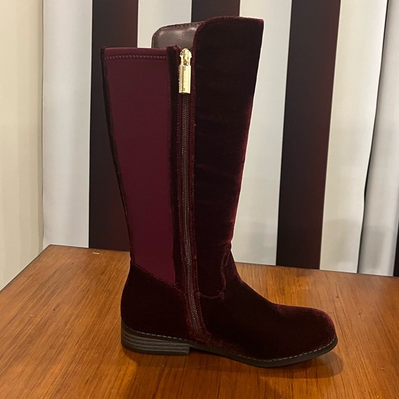 Michael Kors Emma Lily velour boots grade school new Plum Youth Girls Size 13 - Picture 5 of 15